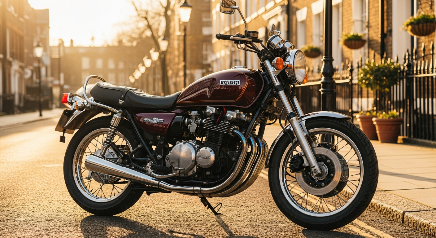 Japanese 400cc motorcycle parked on a clean street, a top choice to import from Japan