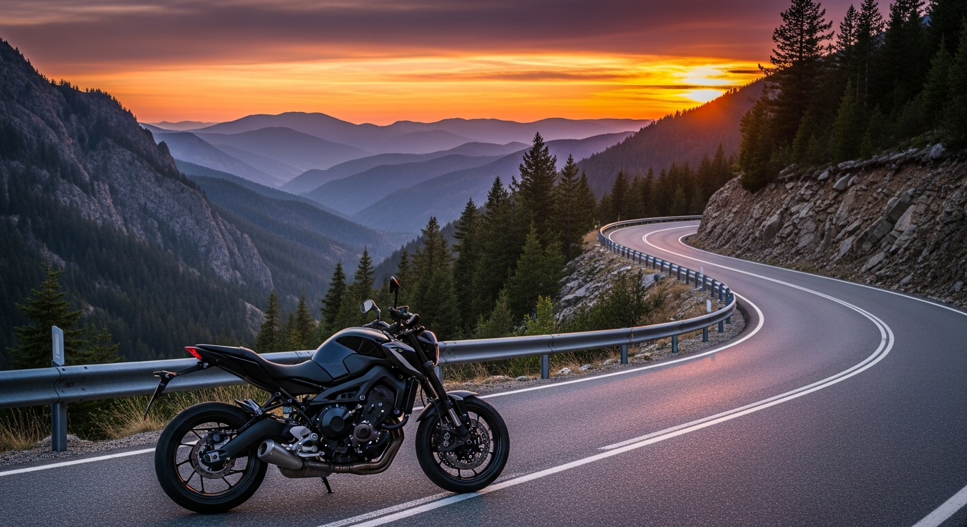 A 600cc all-rounder motorcycle from Japan on a mountain road, one of the best 600cc motorcycles to import