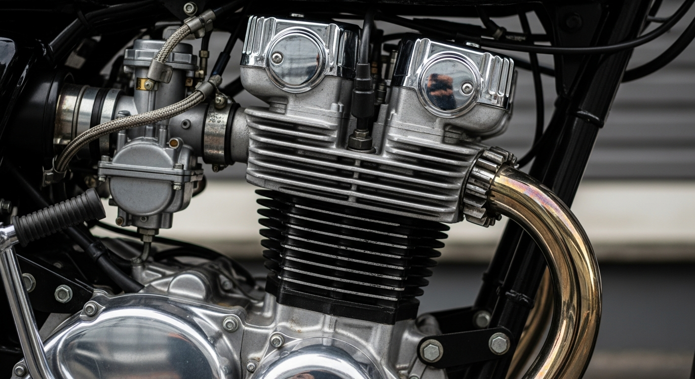 Air-cooled inline-four engine of a Japanese naked motorcycle, best naked bikes to import from Japan