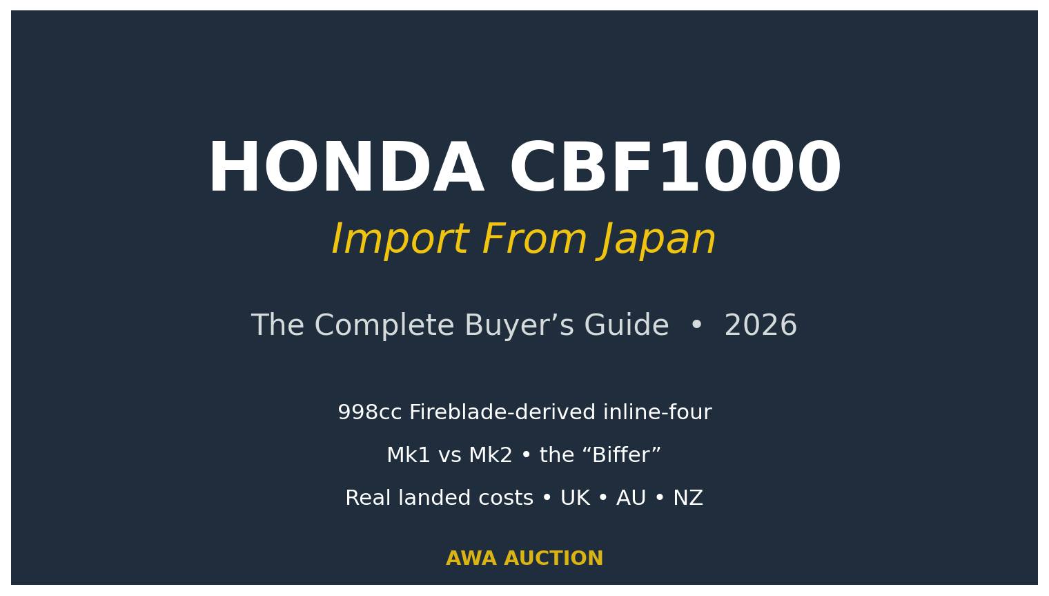 Honda CBF1000 import from Japan - Fireblade-derived sport-tourer buyers guide 2026
