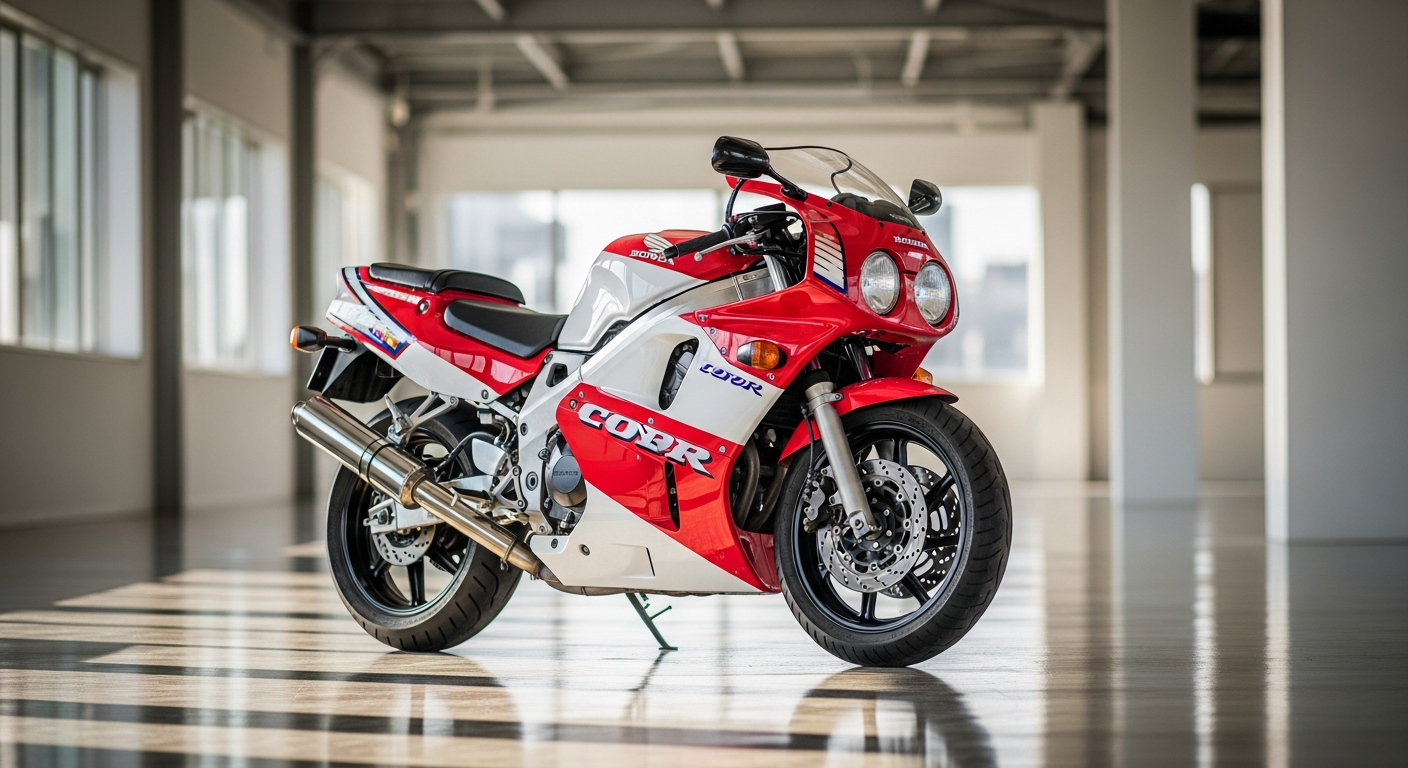 Honda CBR900RR Fireblade import from Japan parked at a Japanese auction yard