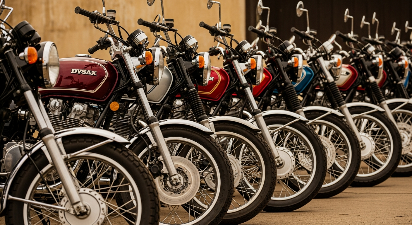 Classic Japanese motorcycles for sale at a specialist motorcycle auction house in Japan