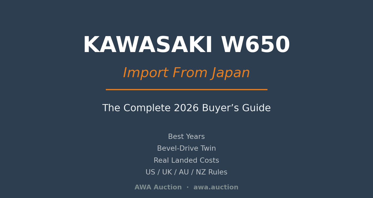 Kawasaki W650 import from Japan complete 2026 buyer's guide