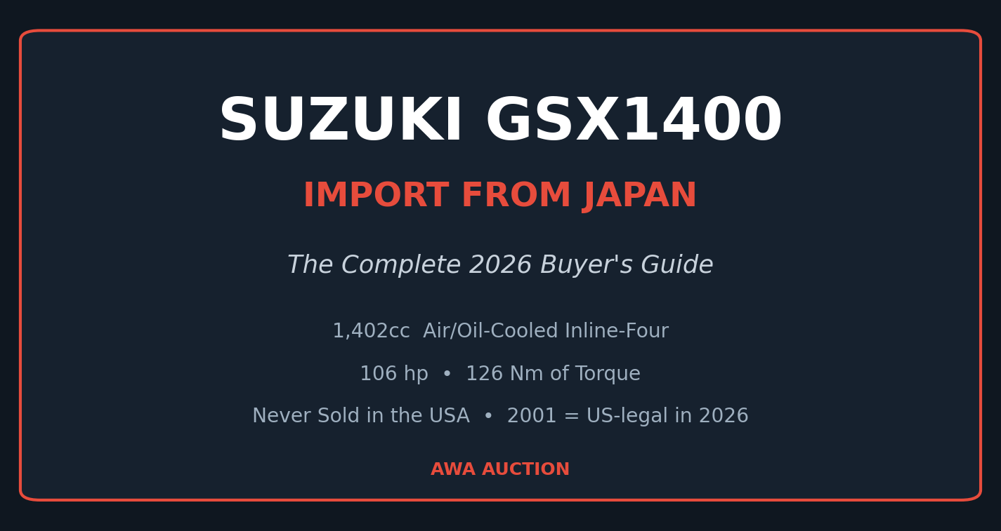 Suzuki GSX1400 import from Japan 2026 buyer's guide cover