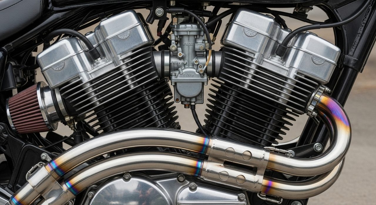 Suzuki RGV250 two-stroke V-twin engine inspection before import from Japan