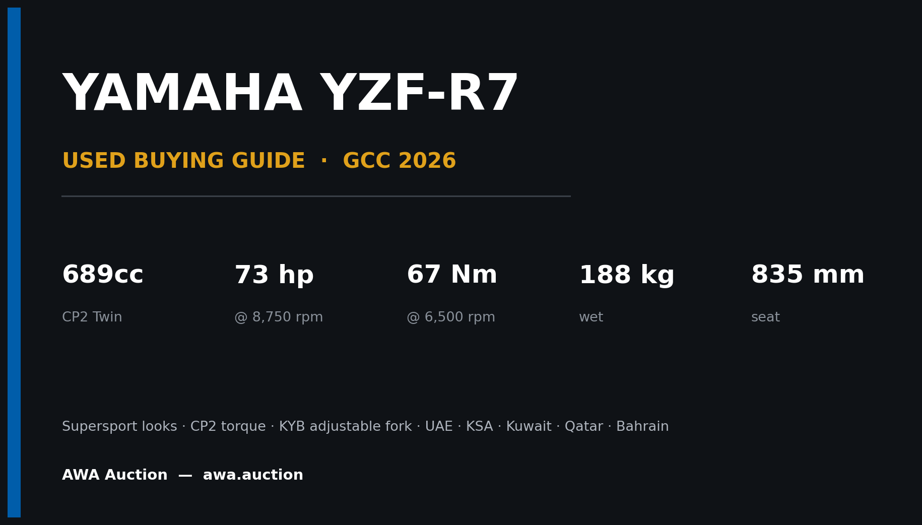 دليل شراء ياماها YZF-R7 مستعملة في الخليج 2026