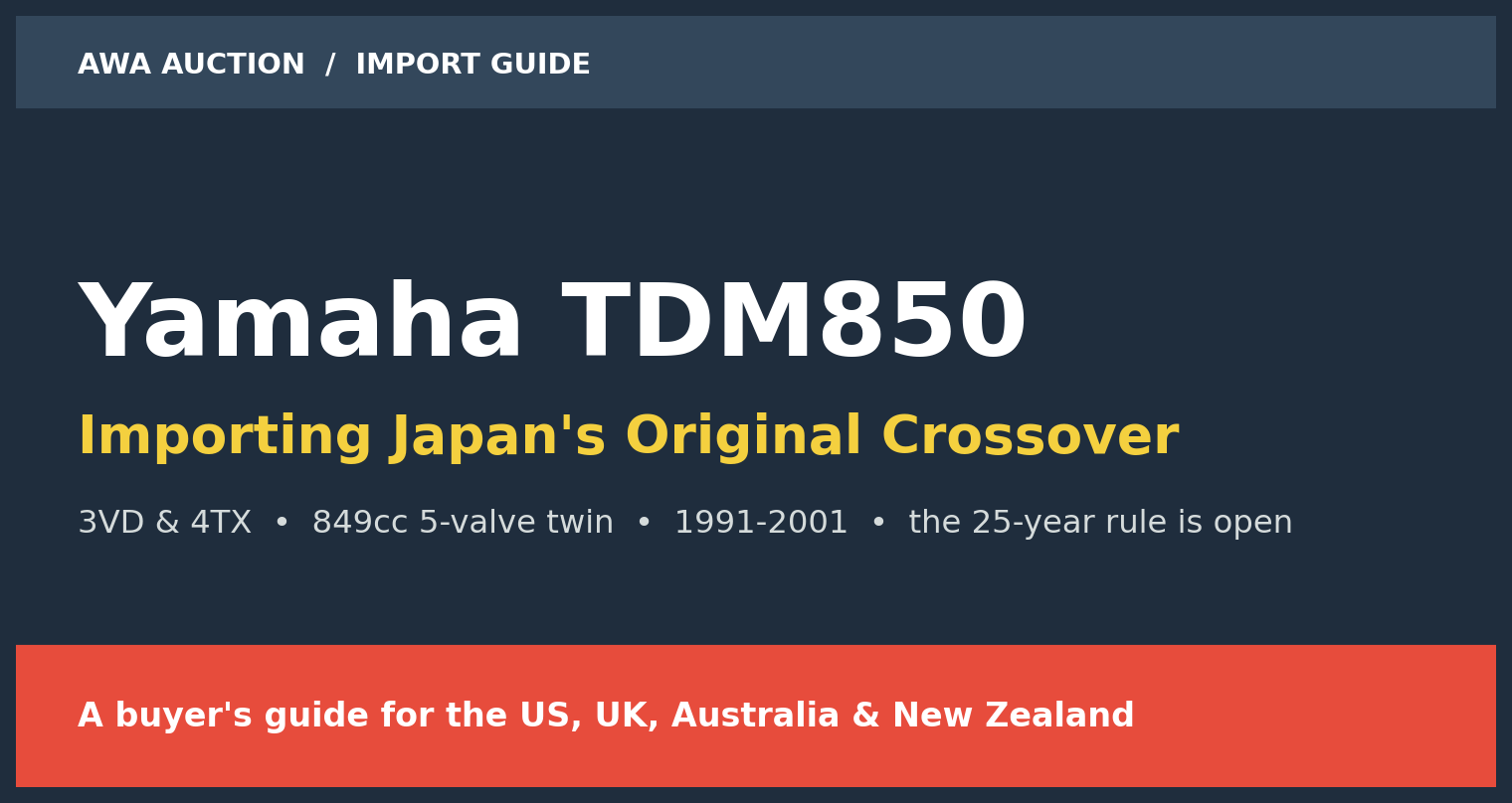 Yamaha TDM850 import from Japan complete buyer guide 2026 for USA UK Australia